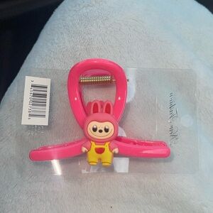 Cute pink Hair Clip with Labubu monster Character nwt